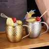 Легко моющаяся кружка для Moscow Mule с узором "молоток", 520 мл, нержавеющая сталь, устойчивая к ржавчине, элегантная, большая емкость, пивная кружка, кухонная