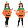 Kids Adults Halloween Pumpkin Clothes Hat Set Handbag Cosplay Costume Pumpkin Jumpsuit Holiday Performance Clothes