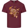 Africa Wildlife Map Giraffe Rhino Ape Elephant Lion Unisexs Light Cotton TShirt
