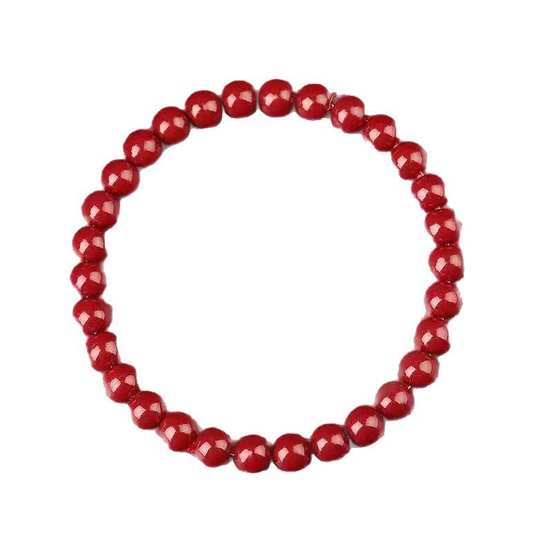 Пурпурно-золотой киноварный браслет Кои на удачу - Подарок для темпераментных и ярких личностей