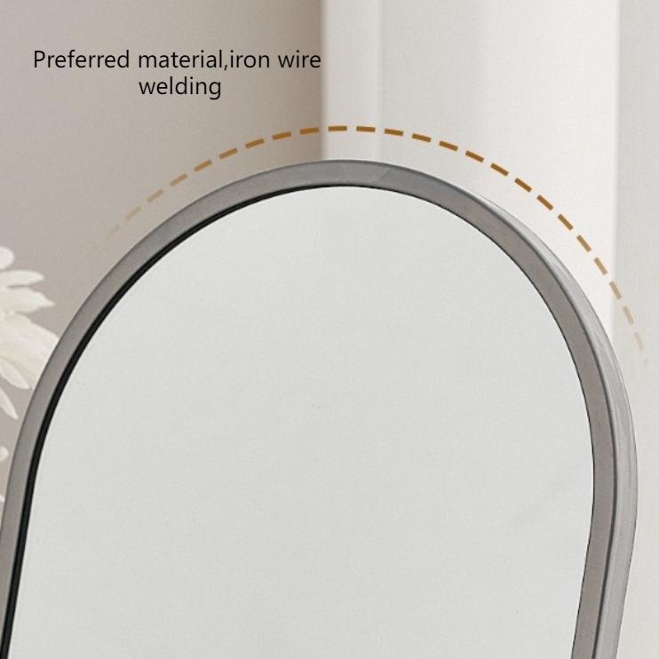 Oval Makeup Mirror Light Luxury Desktop Stand Mirror Iron Art Vanity Mirror  Student Dormitory