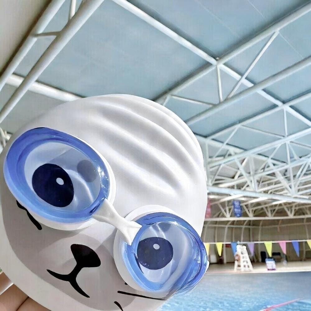 Cartoon Silicone Swim Cap Quick Dry Animal Printed Cap Cute Swimming Hat Pool Use
