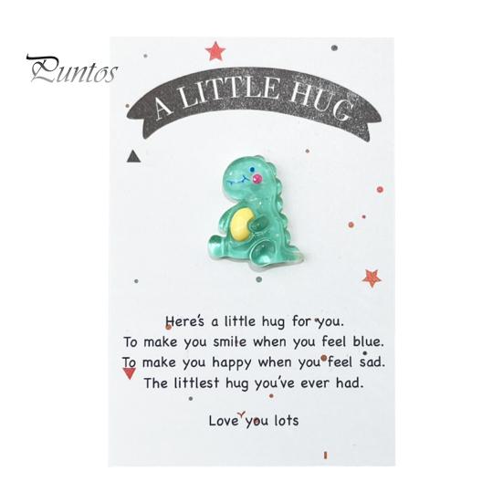 Карманный мультяшный динозавр, украшение с поздравительной открыткой, маленькое объятие, зеленая лягушка, украшение из смолы, друзья, семья, день рождения, годовщина, подарок