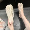 Летняя новая обувь на мягкой подошве, повседневные полушлепанцы, ленивые, с юбкой, сандалии, сетчатая дышащая обувь, шлепанцы с закрытым носком для женщин