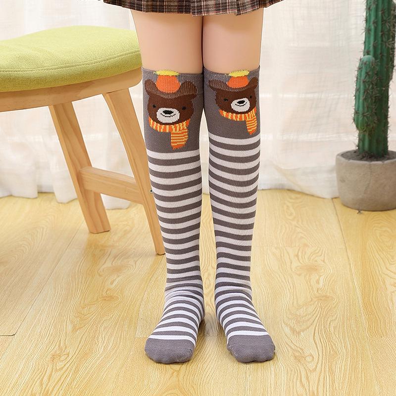 3D Cartoon Pure Cotton Mid-Calf & Knee-High Socks for Girls - Cute Spring/Autumn Wear