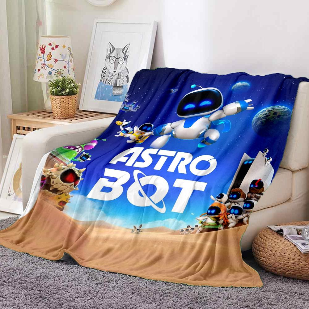 Astro Bot Flannel Blanket Throw Blanket Soft Warm Sofa Bed Camping home Decor Unique Christmas Gift C92695