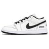 Air Jordan 1 Low Амортизация Нескользящая Низкие Винтажные Баскетбольные Кроссовки Женские Белый Черный DC0774-101(Teamfour-AJ)