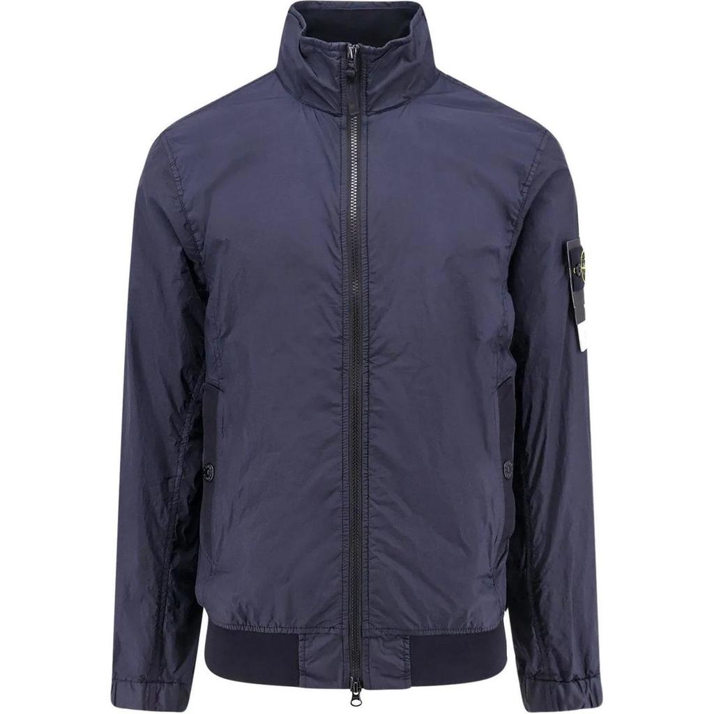 STONE ISLAND Куртка мужская Ss25 из смолы нейлона ветрозащитная водонепроницаемая с воротником на молнии темно-синяя K1S1541000-37S0A23-V0020