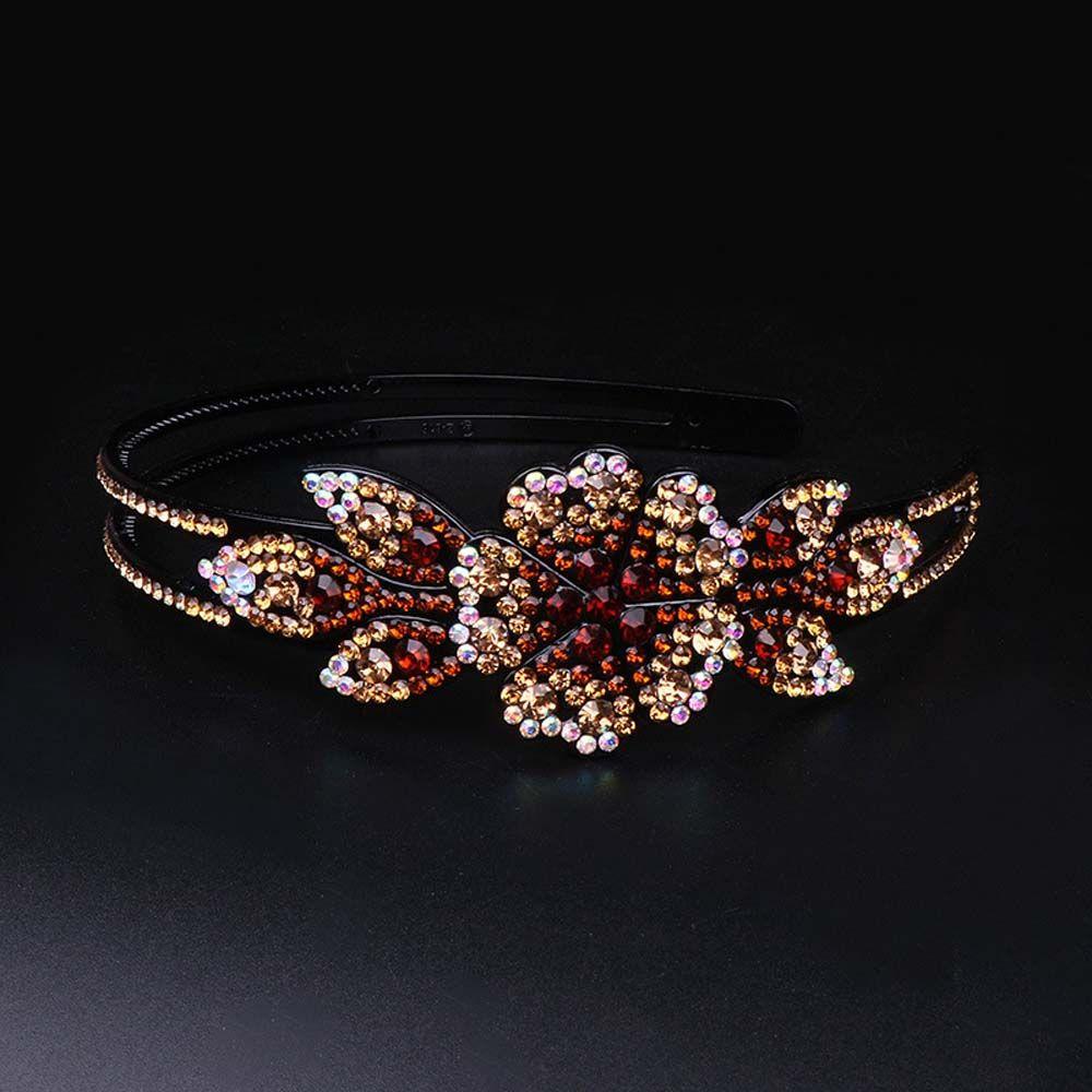 Domand Hair Hoop With Gear Flower Headband Korean Hairbands Rhinestone Headband Women Hair Hoop