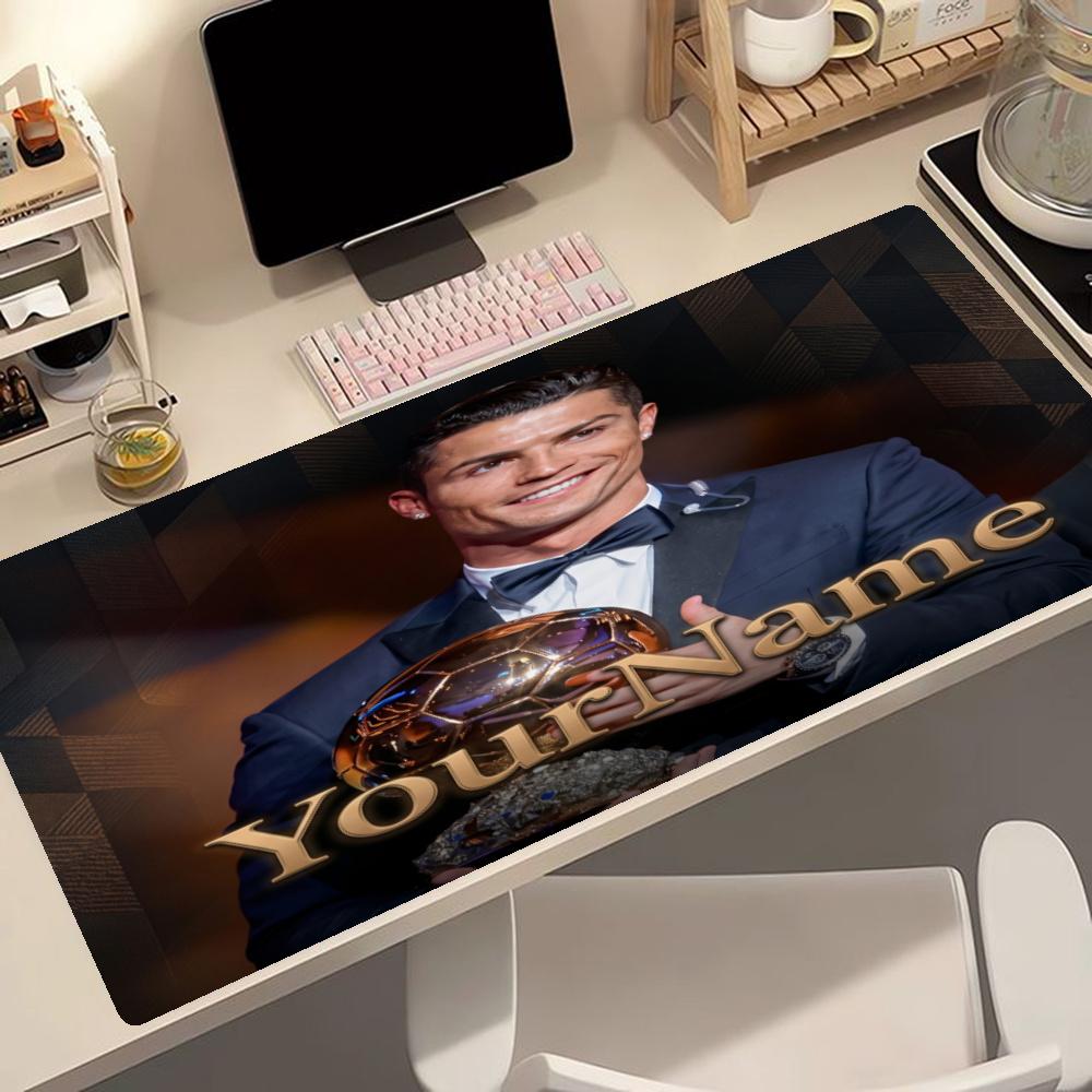 Cristiano Ronaldo Personalized Name Mouse Pad Desk Mouse Pad Computer Desk Keyboard Mat Nonslip Rubber Base Perfect Gift For Gamers And Professionals