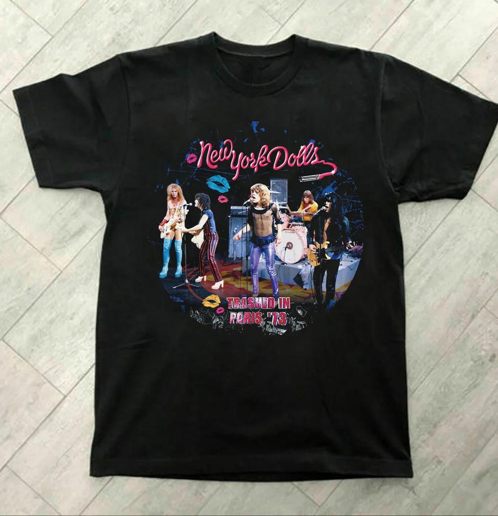 New York Dolls poster Concert Adult Shirt Black Short Sleeve Tee