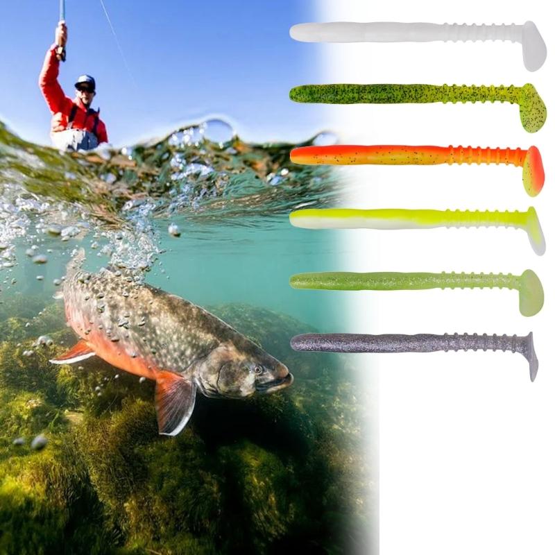 4 шт. Мягкие приманки-черви Swimbait с хвостиком T-Tail Мягкие приманки Рыболовные приманки Swimbait с лопастным хвостом Рыболовные приманки Снасть Простые в использовании