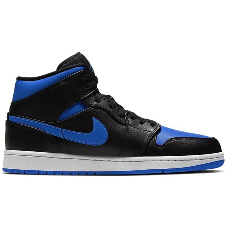 Air Jordan 1 Mid 'Black Hyper Royal' Men's 554724-068