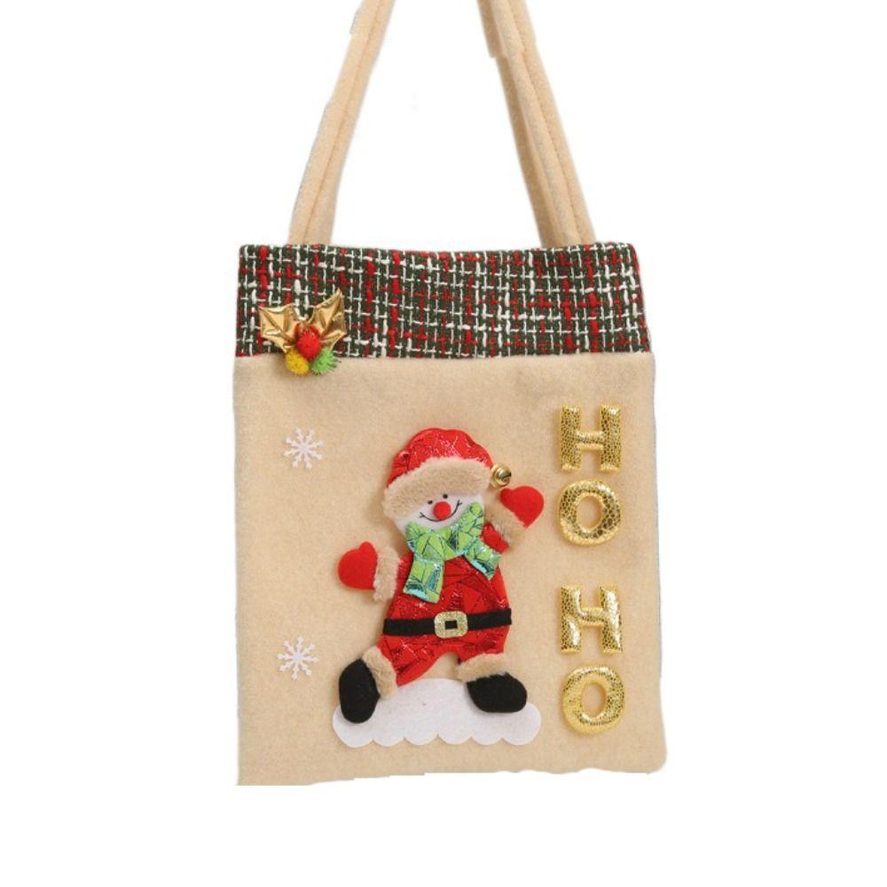 Фланелевые рождественские сумки-тоут, мультяшные конфетные мешки, прочные подарочные мешки для детей, рождественские подарки