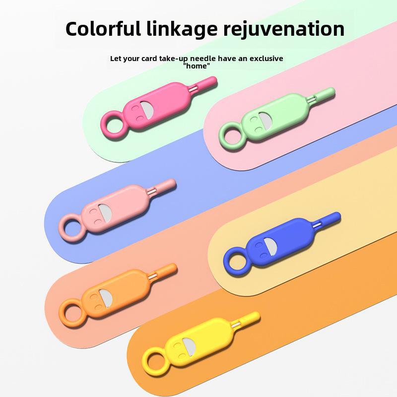 Smiley Face Phone Anti-Lost Sim Card Tool Set with Key Ring