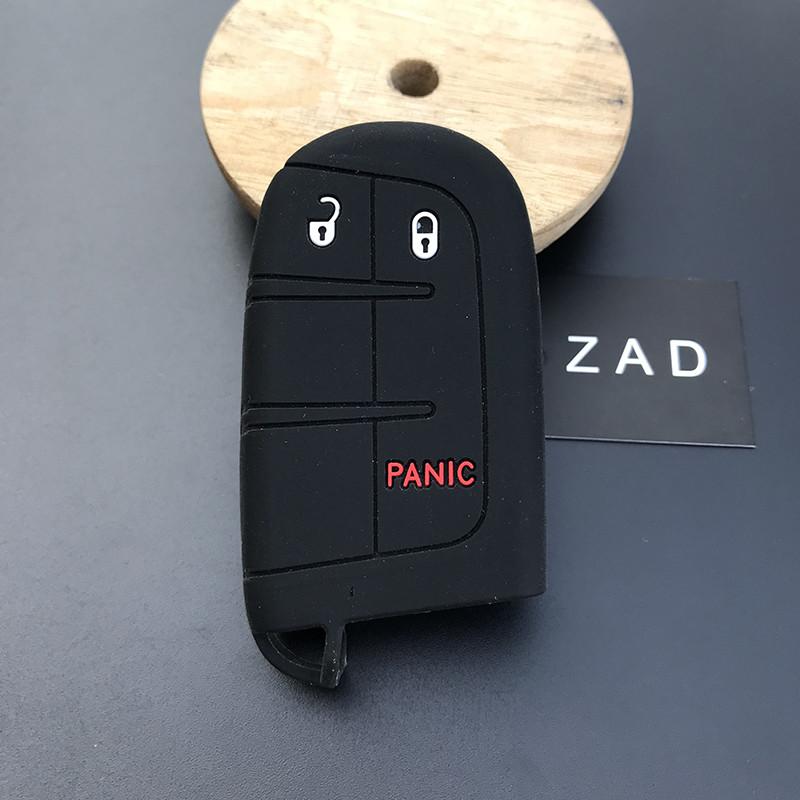 ZAD Чехол-держатель из силиконовой резины для автомобильного ключа Для JEEP для Chrysler Dodge JCUV для Fiat 500X 2+1 Кнопка Автомобильный Стайлинг Карман