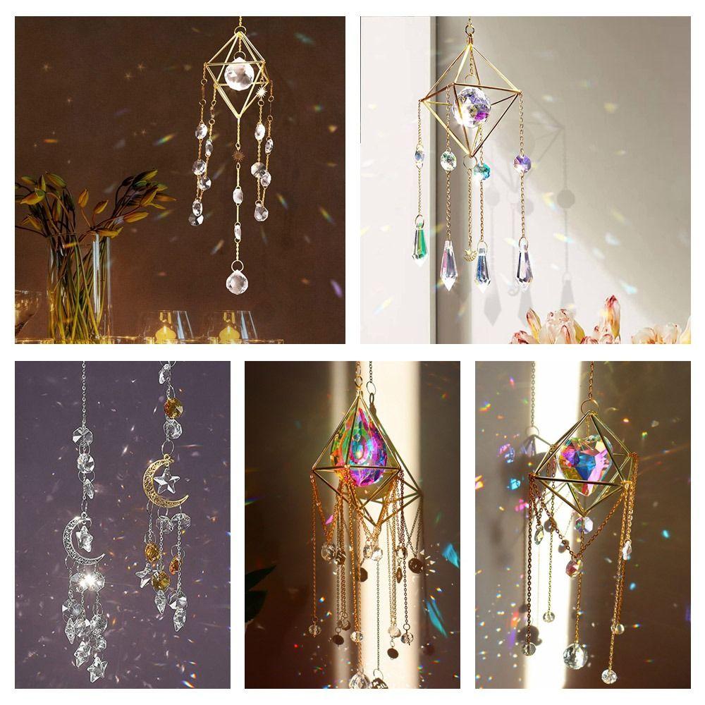 Ornaments Sunlight Refraction Hanging Wind Chime Rainbow Color Sun Catchers Crystal Prism Pendant