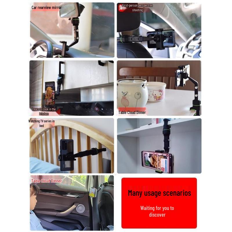 Universal Car & Desktop Phone Holder - Rearview Mirror Clip