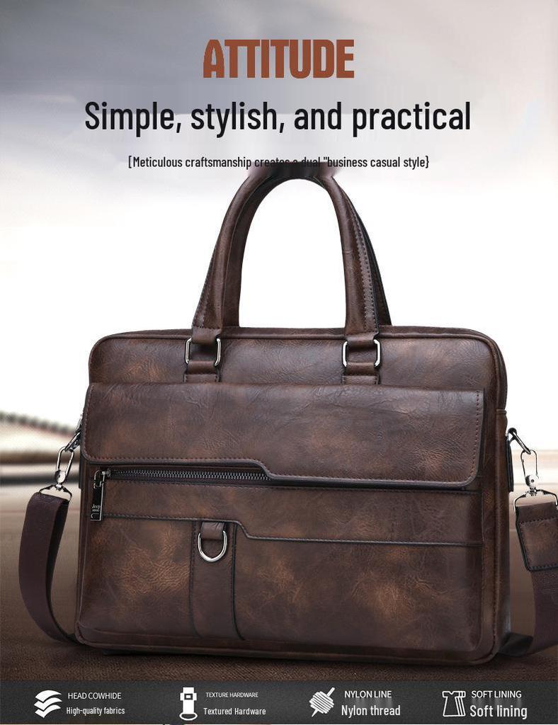 Мужская деловая повседневная сумка-портфель - Сумка через плечо для офиса и путешествий