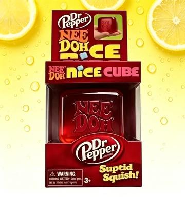 Schylling Needoh Dr Pepper Сквиш-игрушка Снятие стресса Мягкая сжимаемая Фиджет-куб Для детей Взрослых Тревожность Сенсорная Фестивальные подарки