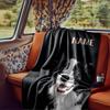 Pet Dog Portrait Blanket Personalized Name Soft Comfortable Stylish Blanket Car Blanket Perfect For Travel Camping Outdoor Home Suitable For All