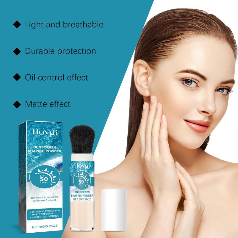 Солнцезащитная пудра SPF50, рассыпчатая, маскирующая поры, контролирующая жирность, полупрозрачная, матовая, водостойкая, полное покрытие, фиксирующая макияж