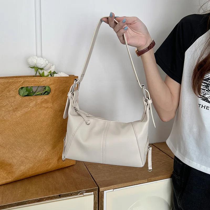 Женская мягкая ПУ сумка подмышкой маленькая сумка через плечо ретро женский кошелек модная сумка-тоут