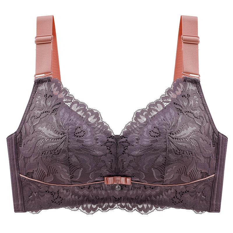 Thin E-cup Bra Women's Latex Underwear Sexy No Underwire Gathering Bra Side-folding Adjustable Bra Push Up Bra