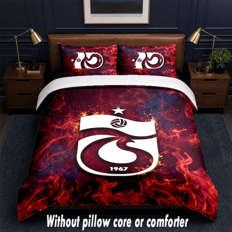 Trabzonspor FC Design Bed Bedding Set 1 Duvet Cover + 2 Pillowcases Soft Breathable Household Bed Linens