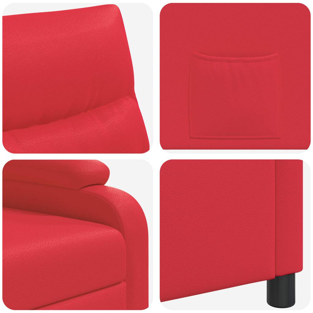 Recliner Chair Red Faux Leather