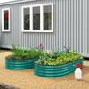Galvanised Raised Garden Bed, Metal Planter Box with Safety Edging, for Flowers, Herbs, Succulents, Light Green