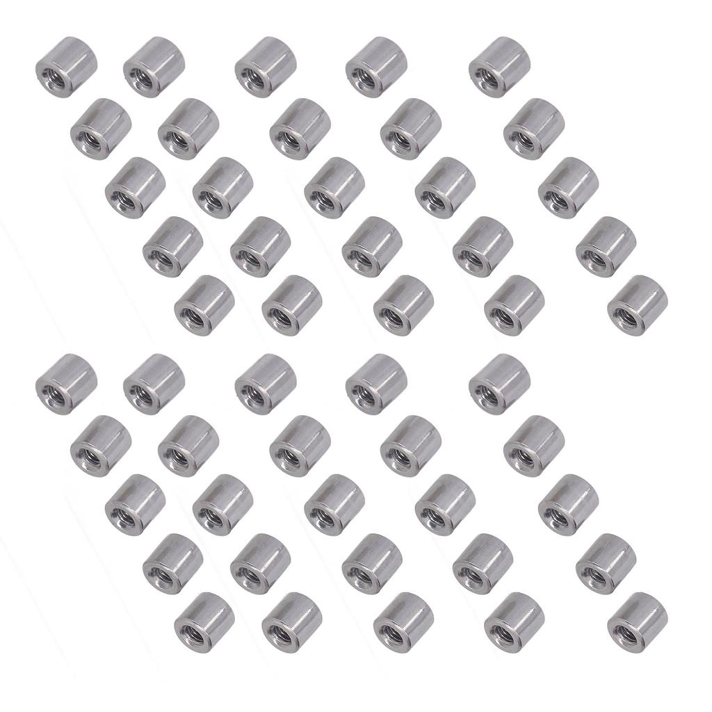50Pcs Coupling Nut Round M4 Stainless Steel Rod Connector Nut Female Thread Fastener