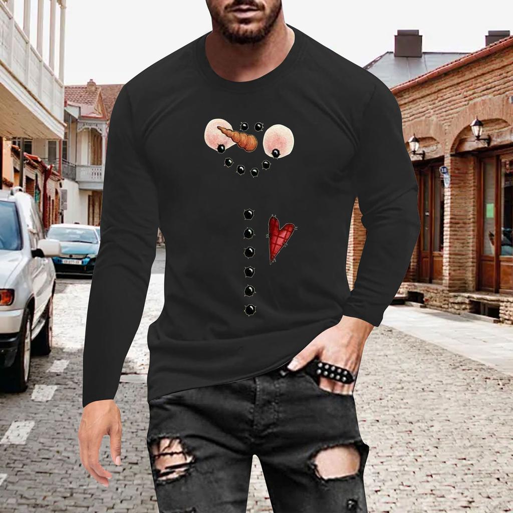 Муж. Футболка Круглый вырез Одежда Одежда На открытом воздухе Длинный рукав С принтом Модельер Винтаж