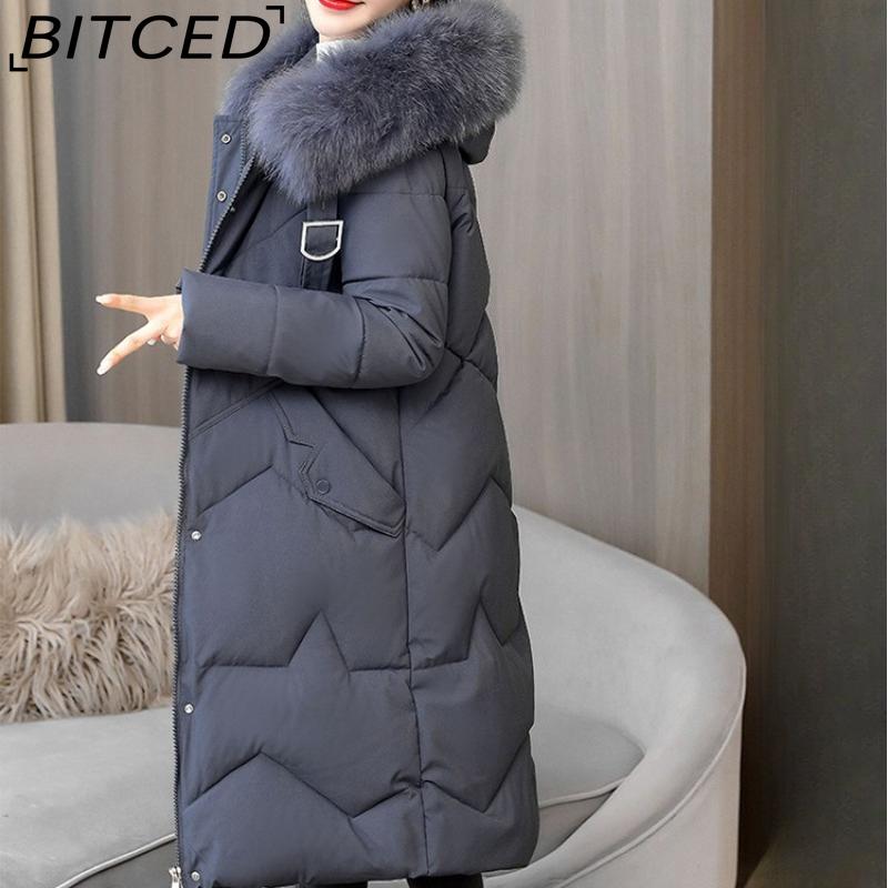 BITCED Women's Padded Coat - Plus Size, Mid-Length Winter Jacket