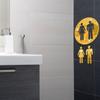 Entrance Bathroom Door Washroom Sign Poster Toilet Wall Stickers Woman & Man Mirror Surface Decal