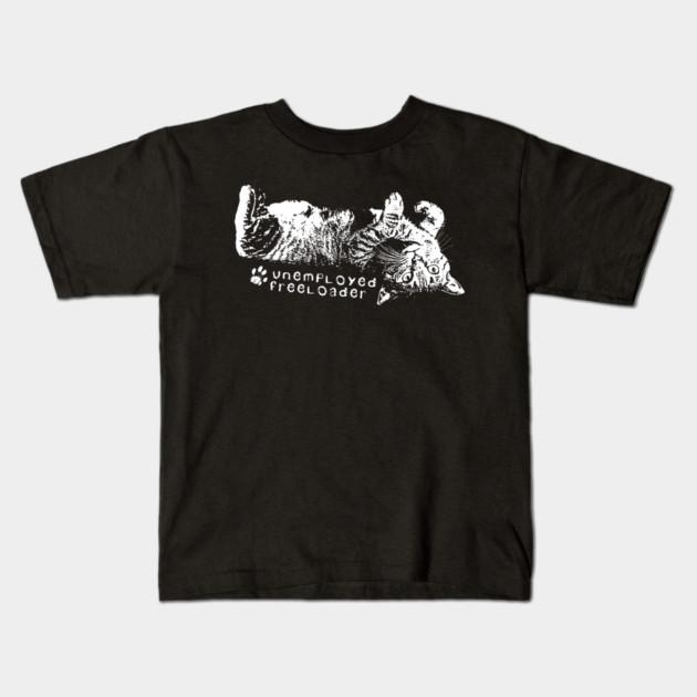 Boys Girls Soft Cotton Graphic Tees My Cat Is An Unemployed Freeloader Breathable Daily School Wear Kids T-Shirts