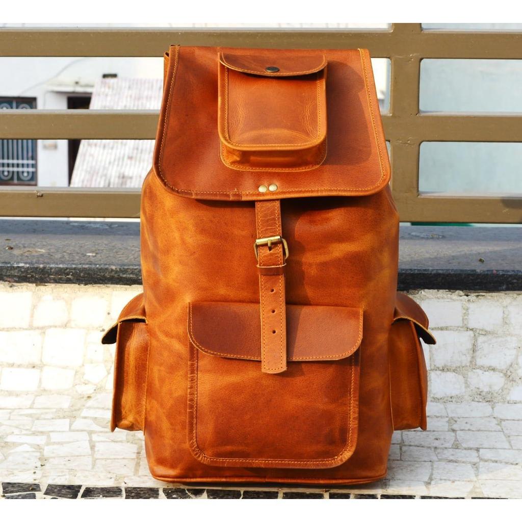 Genuine Leather Vintage Handmade Casual College Day-pack Cross Body Messenger Backpack