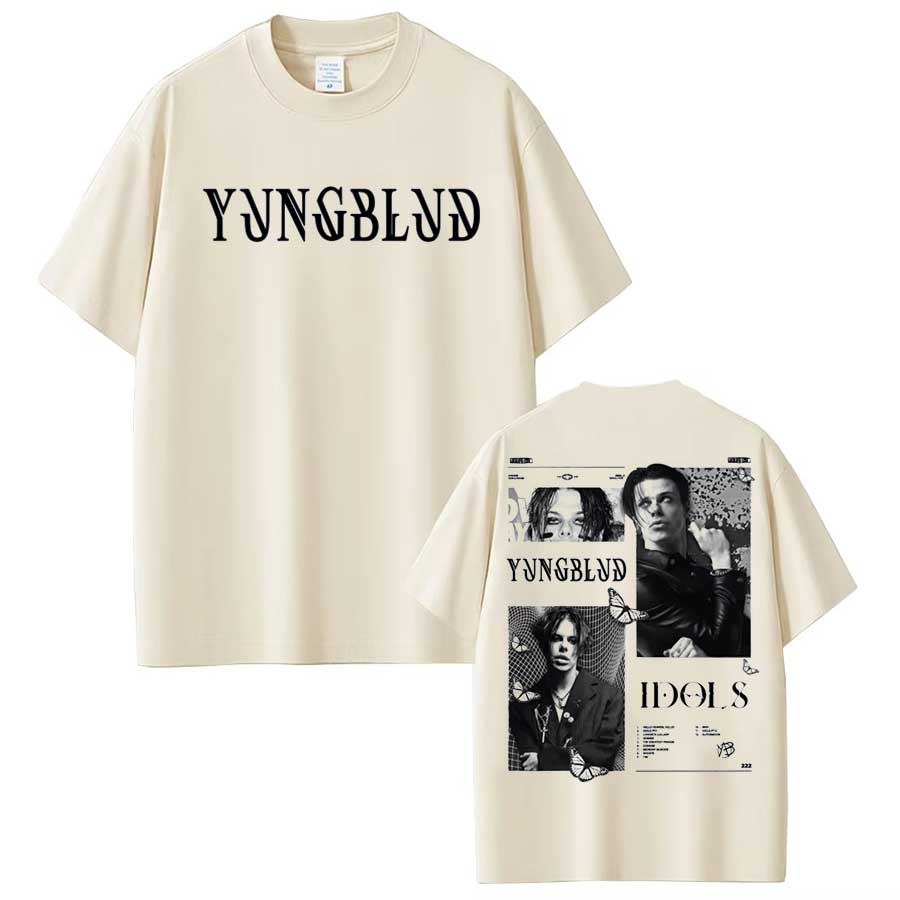 Yungblud IDOLS One More Time Мировой тур Футболка для унисекс Женская Хип-хоп Уличная одежда Оверсайз Топы 100% Хлопок Футболка YBD19