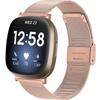 Strap Bracelet for Fitbit Versa 4 / Sense 2, Pink Rose Gold