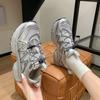 2024 Осень Женская Толстая Подошва Шнуровка Сетка Воздухопроницаемая Модная Повседневная Низкая Нескользящая Спортивная Обувь