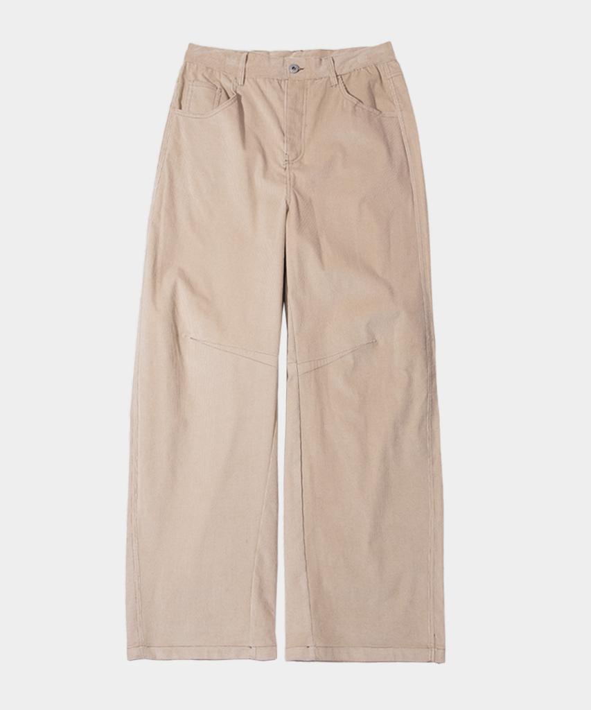 SOME PLACE Balloon Wide Corduroy Stitch Point Cotton Pants [Black]