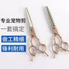 Professional Pet Grooming Scissors Set 6.5 Inch 440C Stainless Steel Curved Toothed Straight Poodle Bichon Dog Hair Trimming