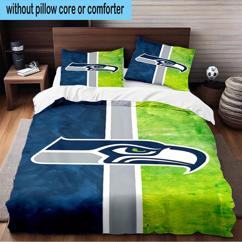 Seahawks Team Spirit 3PCS Bedding Set 2D Printing (Includes 1 Duvet Cover + 2 Pillowcases Coreless), Bedroom decor,Fan gift