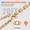 Ratchet Chain Binder 2PCS, 3/8"-1/2" Heavy Duty Load Binders, with G80 Chains 12000 lbs Secure Load Limit, Labor-saving Anti-skid Handle, Tie Down