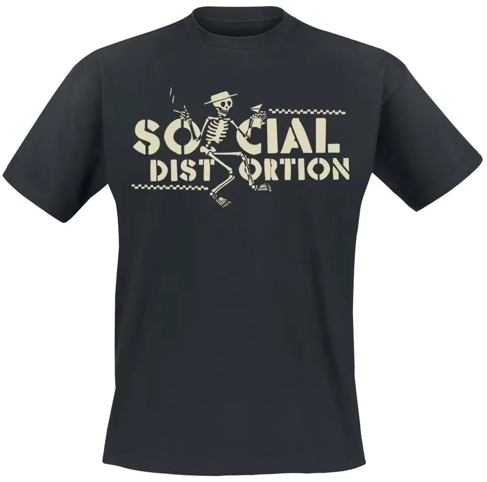 Social Distortion Vintage Skeleton Graphic T-shirt Men Women Street Punk Tee