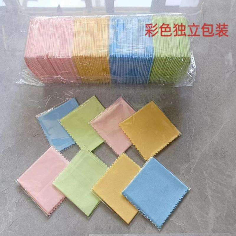 100pcs Individual Packaging Large Size 13x13cm 230gsm Glasses Lens Microfiber Cleaning Cloth Eyeglasses Wipe Cleaner