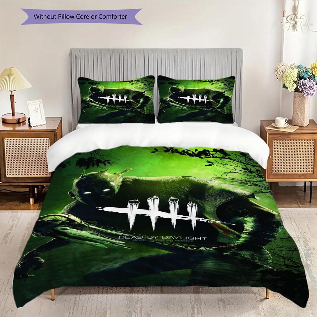 Green Monster Set Threepiece Set 1 Duvet Cover 2 Pillowcase Without Core Christmas Birthday Gift Soft And Comfortable Bedding Set Bedding