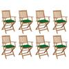 Day and Night - Day and Night Folding Garden Chairs 8 Units and Cushions Solid Acacia Wood