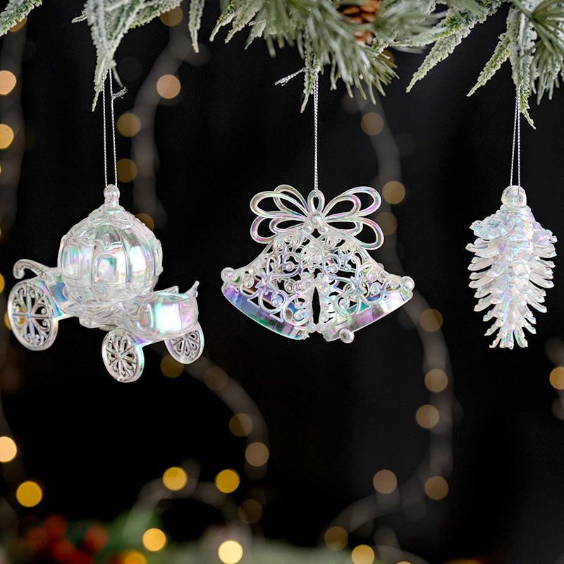 1 шт. Акриловые Подвески на Рождественскую Елку Разных Стилей Кристально Прозрачные Прозрачные Имитация Моделирования Домашнее Украшение Красочная Подвеска