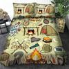 Camping Car Duvet Cover Travel Theme Bedding Set Cartoon Animal Camping Comforter Cover Full King For Teens Adult Camper Gifts